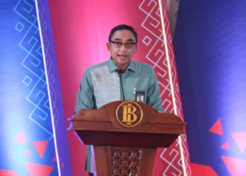 I.G.P. Wira Kusuma selaku Kepala Perwakilan Bank Indonesia Provinsi Sumatera Utara menyampaikan sambutan pada perhelatan Sumatranomics yang keempat pada tahun 2023.(Dok:BI Sumut)
